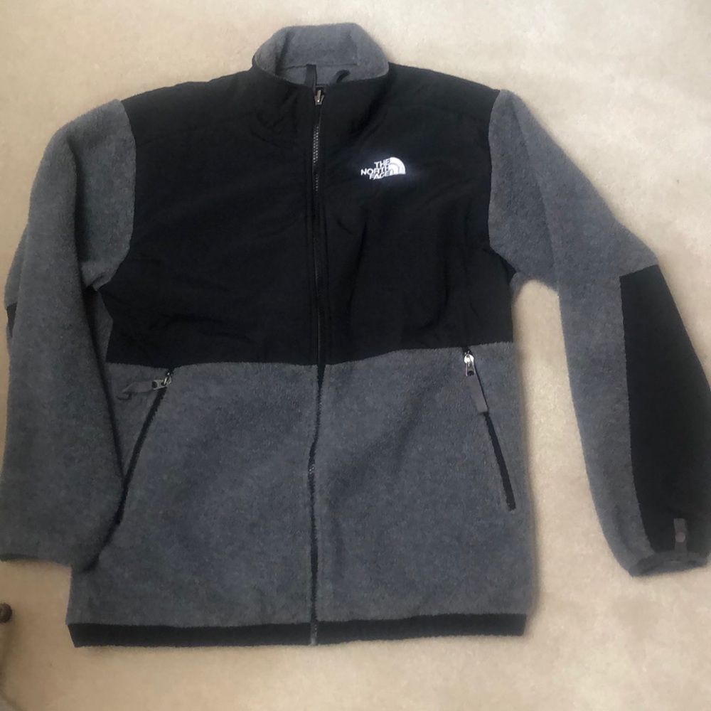 North Face Gray Zip Up Fleece kids XL